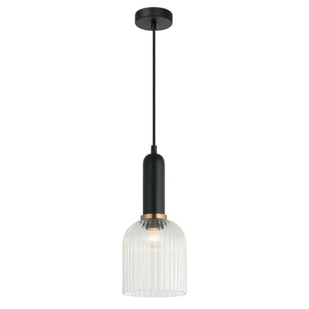 VINTAJ: Retro Interior Ellipse Shape Ribbed Glass Pendant Lights