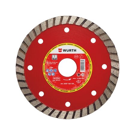 Diamond Cutting Disc 115mm | Sintered Segment Connection | 13300 RPM Max Speed | by Wurth