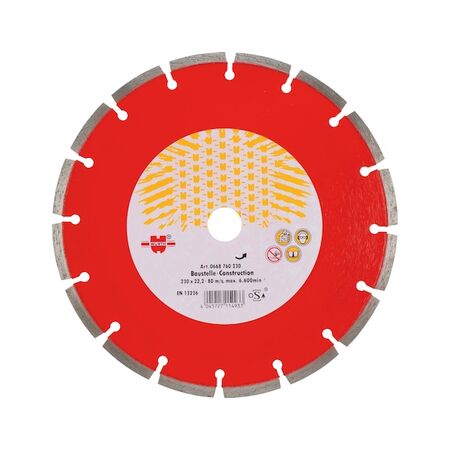 Diamond Cutting Disc | 125 mm Diameter | 80 m/s Max Speed | 10 Segments | by Wurth