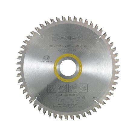 Circular Saw Blade for Wood | 190mm Diameter | 54 Teeth | 8000 RPM | by Wurth
