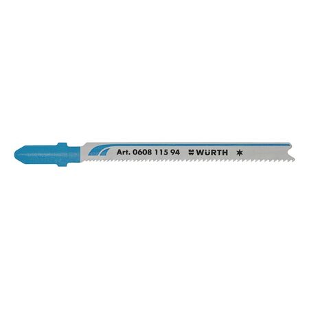 Metal Jigsaw Blade | T Shank Design | Curved Cuts for Thin Sheet Metals | 5 Pieces | by Wurth