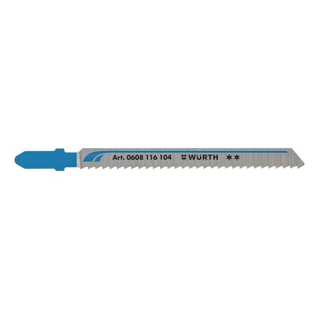 Metal Jigsaw Blade Set | T Shank Connection | 75mm Working Length | Sharpened Teeth for Clean Cuts | @Pack of 5 | by Wurth