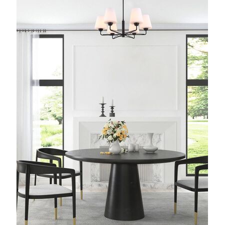 ABBEY: Interior Traditional 6 Lamps Opal Glass Pendant Lights