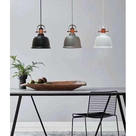 ALTA: Industrial Bell Shape With Copper Highlights Pendant Lights