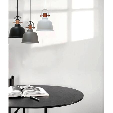 ALTA: Industrial Bell Shape With Copper Highlights Pendant Lights