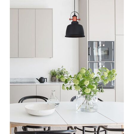 ALTA: Industrial Bell Shape With Copper Highlights Pendant Lights