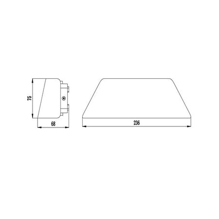 ATEN: LED Exterior Surface Mounted Curved Up/Down Wall Lights IP65