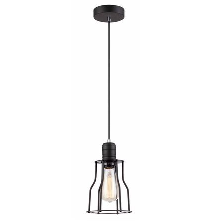 BLACKBAND: Industrial Black Angled Bird Cage Pendant Light