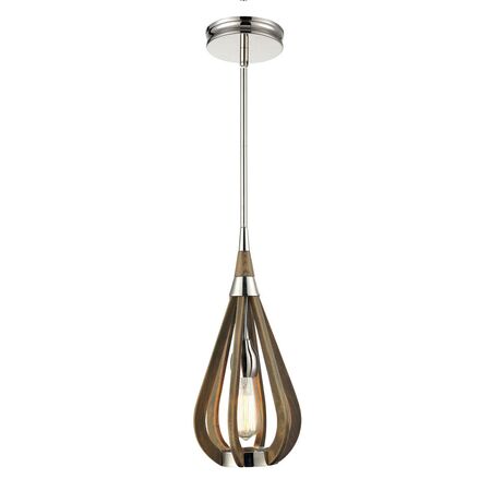 BONITO: Rustic Small Taupe / Winter Moss Wood Tear Drop Pendant Light