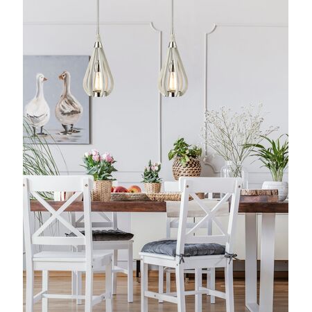 BONITO: Rustic Small Taupe / Winter Moss Wood Tear Drop Pendant Light