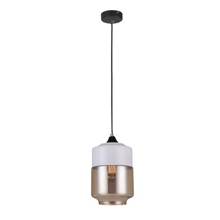 CASA: White With Amber Jar Shape Pendant Light
