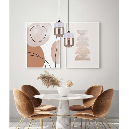 CASA: White With Amber Jar Shape Pendant Light