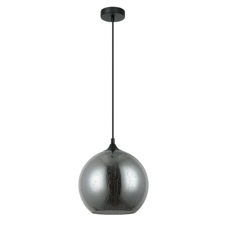 CHUVA: Smokey Black Mirror Finish Glass with Rain Drop Effect Wine Glass Shape Pendant Light