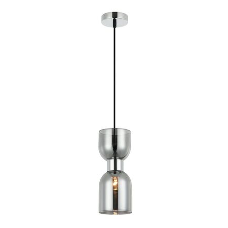 CLESSIDRA: Interior Mirror Finish Smokey Black / Opal Glass Ellipse Pendant Lights
