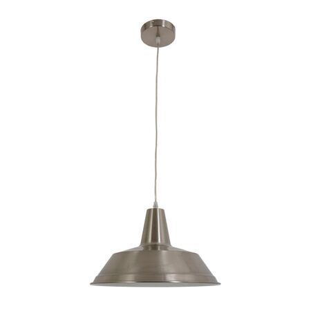 DIVO: Industrial Retro Dome Satin Chrome Pendant Light