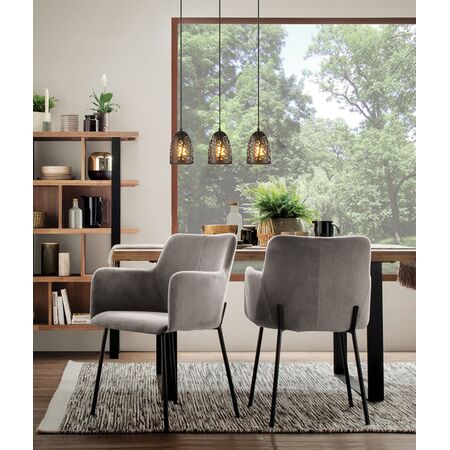 ESCAMA: Interior Iron Cage Ellipse Pendant Lights