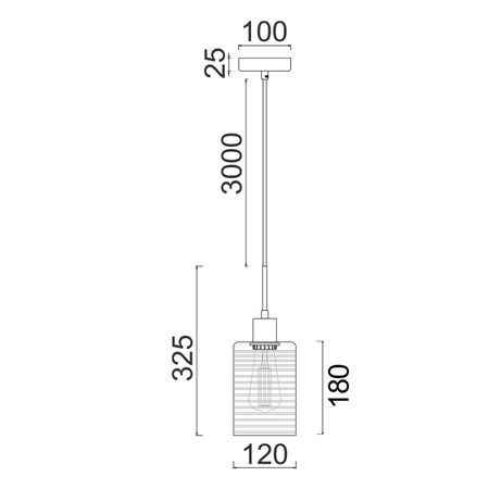 ESPEJO1: Interior Iron & Chrome Oblong Glass with Line Effect Pendant Lights