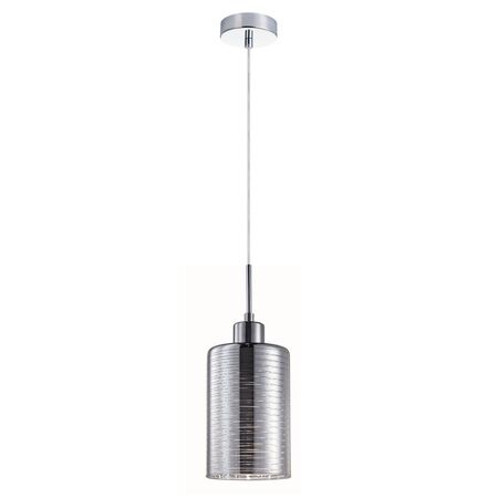 ESPEJO1: Interior Iron & Chrome Oblong Glass with Line Effect Pendant Lights