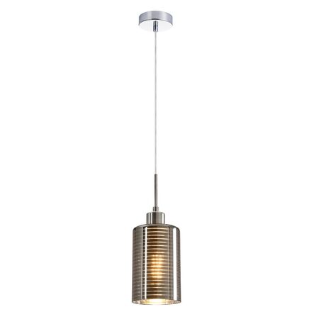 ESPEJO1: Interior Iron & Chrome Oblong Glass with Line Effect Pendant Lights