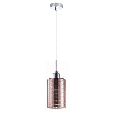 ESPEJO2: Interior Iron & Rose Gold Oblong Glass with Line Effect Pendant Lights