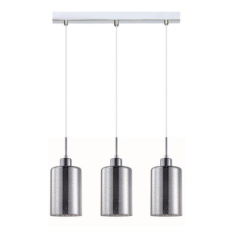ESPEJO3: Interior Iron & Chrome Oblong Glass with Dotted Effect Pendant Lights