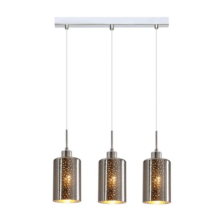 ESPEJO3: Interior Iron & Chrome Oblong Glass with Dotted Effect Pendant Lights