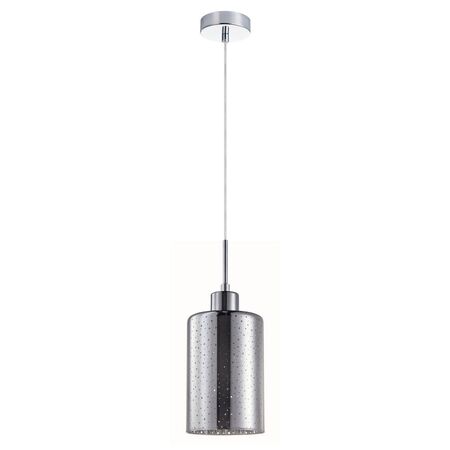 ESPEJO3: Interior Iron & Chrome Oblong Glass with Dotted Effect Pendant Lights