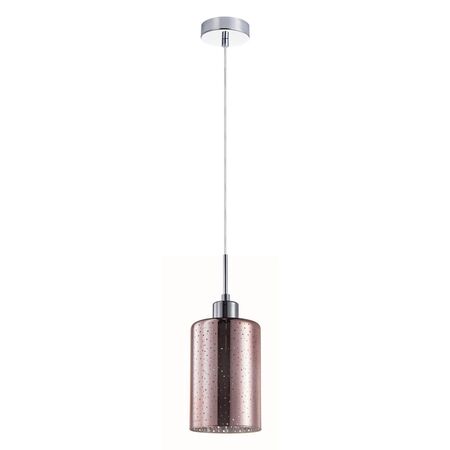 ESPEJO4: Interior Iron & Rose Gold Oblong Glass with Dotted Effect Pendant Lights