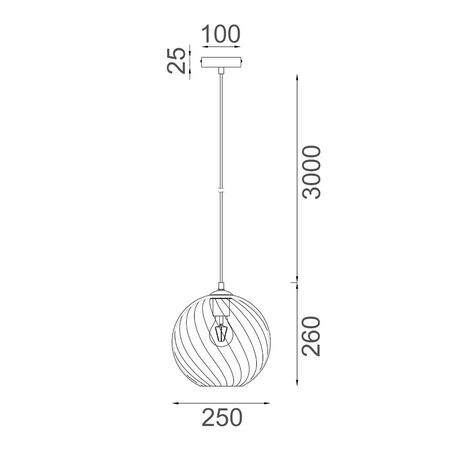 ESPIRAL: Interior Wine Glass Shade Wavy Finish Round Pendant Lights