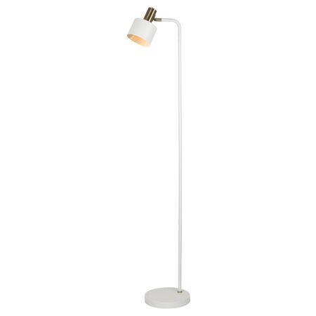 FLOTAR: Interior Cylinder Iron Shade with Antique Brass Highlight Floor Lamps