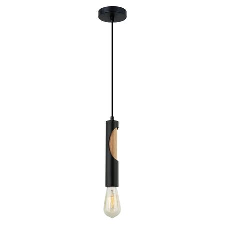 IDA: Interior Iron & Blonde Wood Tube Pendant Lights