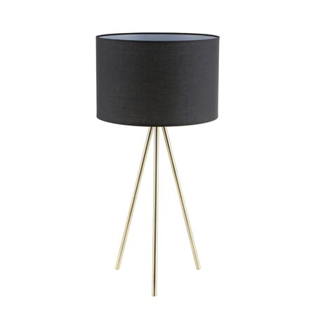 JAMBES: Drum Shade with Antique Brass Tripod Table Lamps