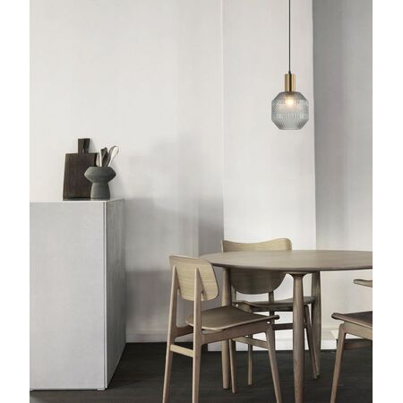 MARACA: Interior Glass Jar With Quadrilateral Segment Pendant Lights