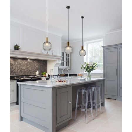 MARACA: Interior Glass Jar With Quadrilateral Segment Pendant Lights