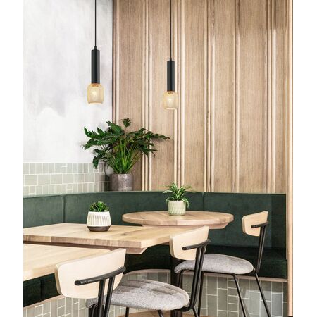 MIKRO: Modern Karaoke Mic Shape Interior Cylinder & Mesh Pendant Lights