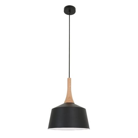 NORDIC: Modern Scandinavian Small Dome Shape Steel & Wood Pendant Lights