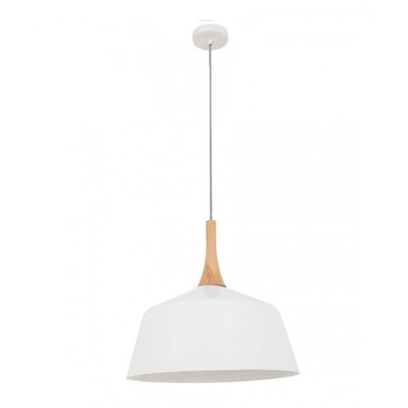 NORDIC: Modern Scandinavian Medium Dome Shape Steel & Wood Pendant Lights