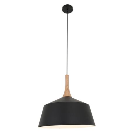 NORDIC: Modern Scandinavian Medium Dome Shape Steel & Wood Pendant Lights