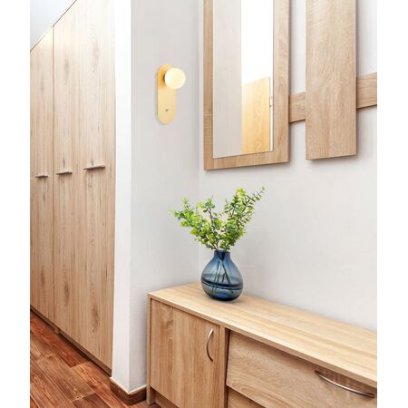OVALIS: Interior Round Opal Diffuser Oblong Base with Switch Wall Lights
