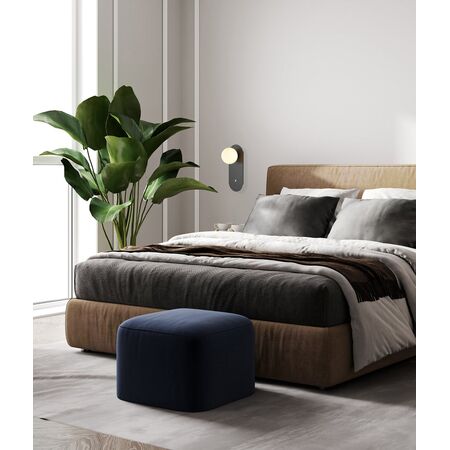 OVALIS: Interior Round Opal Diffuser Oblong Base with Switch Wall Lights