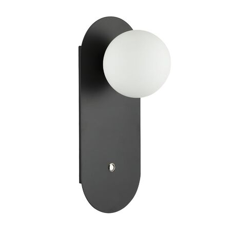 OVALIS: Interior Round Opal Diffuser Oblong Base with Switch Wall Lights