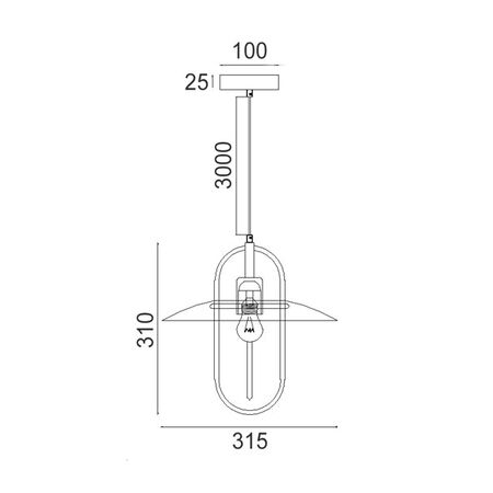 PAPILLON: Interior Oblong Iron with Glass Coolie Pendant Lights