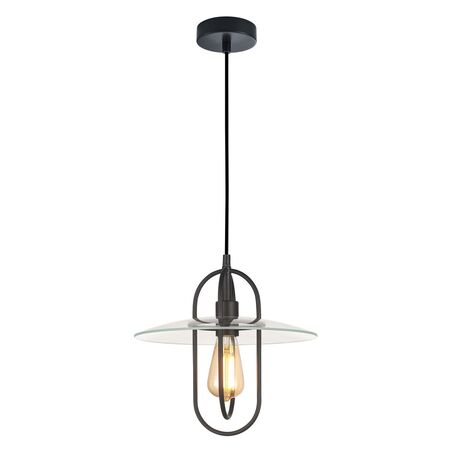 PAPILLON: Interior Oblong Iron with Glass Coolie Pendant Lights