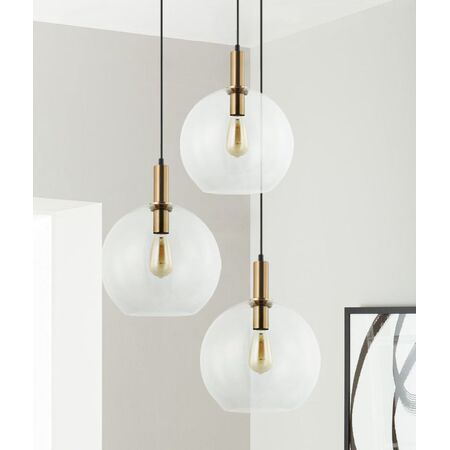 PATERA: Interior Glass with Extended Bronze Highlight Pendant Lights