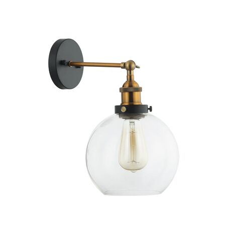 PESINI: Interior Swing Arm Glass with Antique Brass/ Chrome Highlight Wall Lights