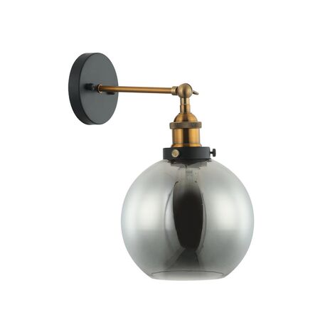 PESINI: Interior Swing Arm Glass with Antique Brass/ Chrome Highlight Wall Lights
