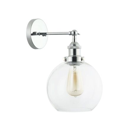 PESINI: Interior Swing Arm Glass with Antique Brass/ Chrome Highlight Wall Lights