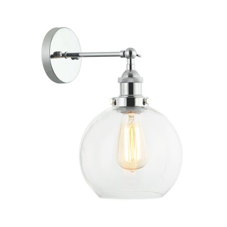 PESINI: Interior Swing Arm Glass with Antique Brass/ Chrome Highlight Wall Lights