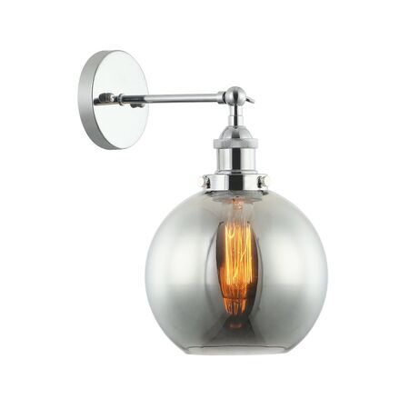 PESINI: Interior Swing Arm Glass with Antique Brass/ Chrome Highlight Wall Lights