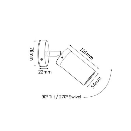 GU10 Exterior Wall Pillar Spot Lights (Light Weight Copper) IP54